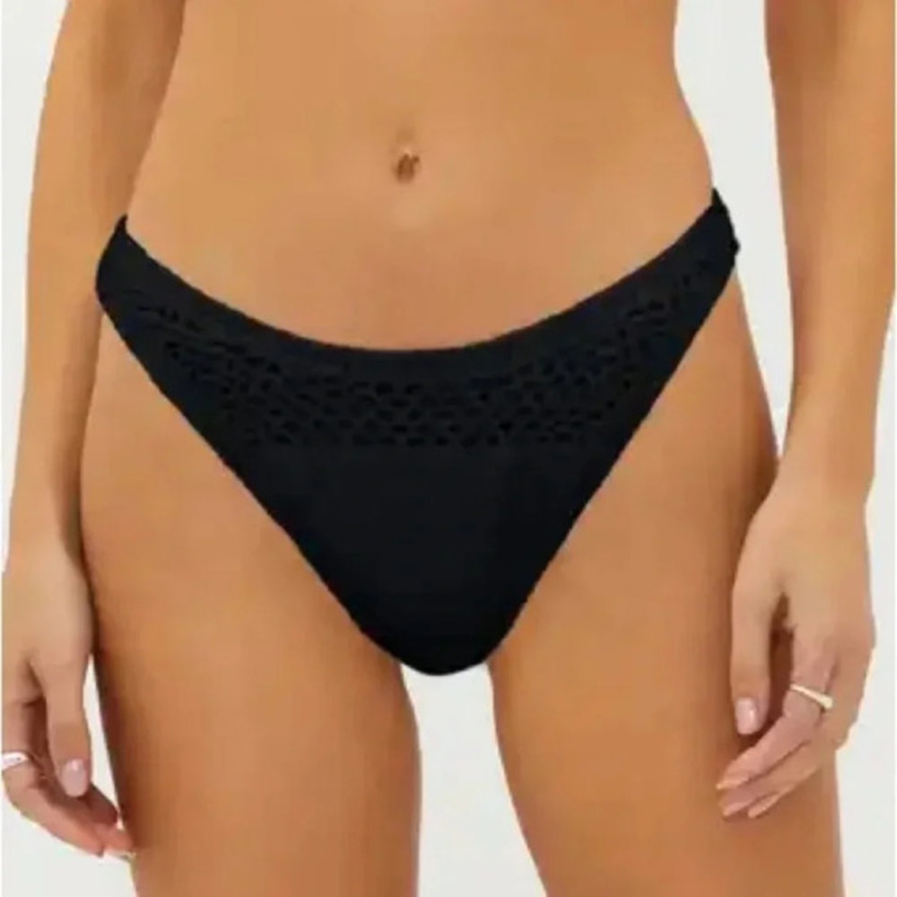 Beach Riot Brinley High Waist Open Knit Bikini Bottom B1285